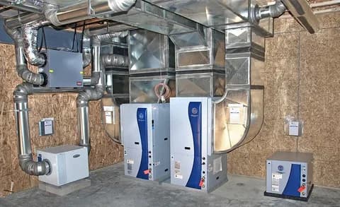 Diagram style view of a residential HVAC system